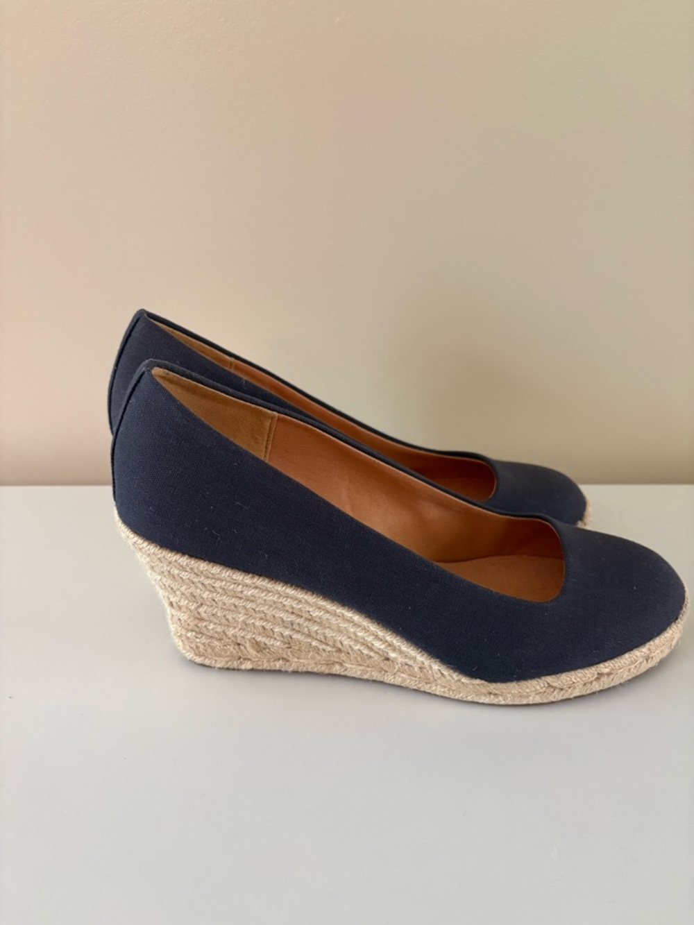 J. Crew Navy Espadrille Wedge Pumps - Picture 4 of 6